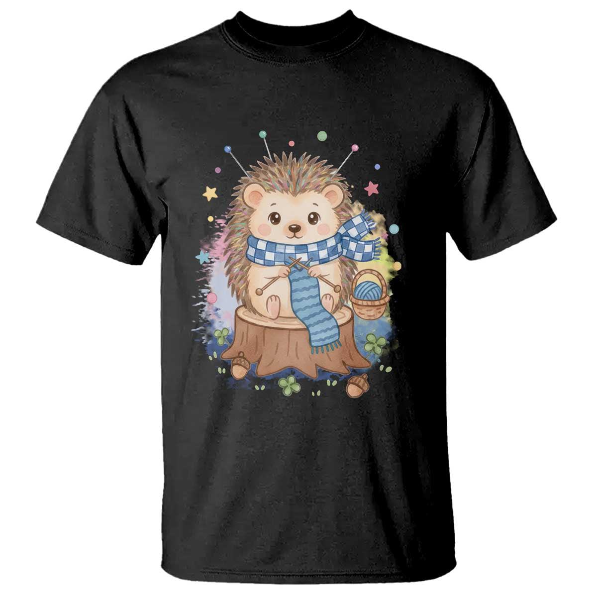 Cute Hedgehog Knitting T Shirt Gift For Crocheter - Wonder Print Shop