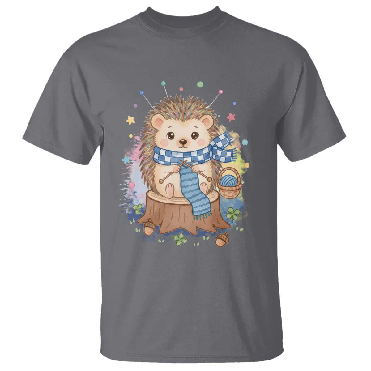 Cute Hedgehog Knitting T Shirt Gift For Crocheter - Wonder Print Shop