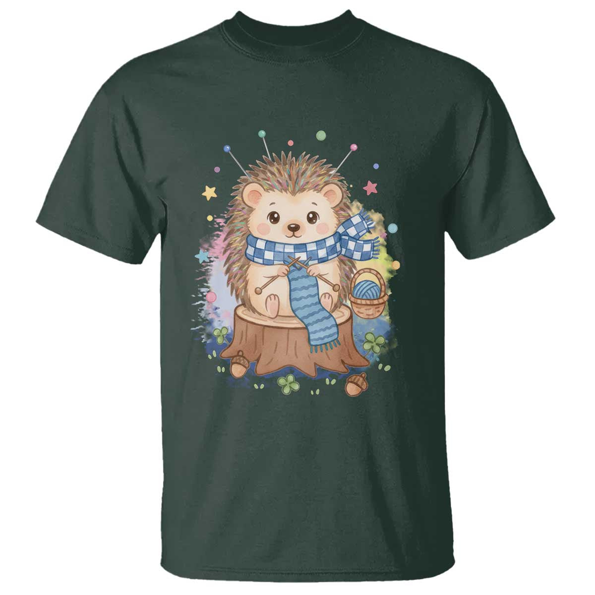 Cute Hedgehog Knitting T Shirt Gift For Crocheter - Wonder Print Shop