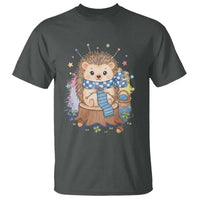 Cute Hedgehog Knitting T Shirt Gift For Crocheter - Wonder Print Shop