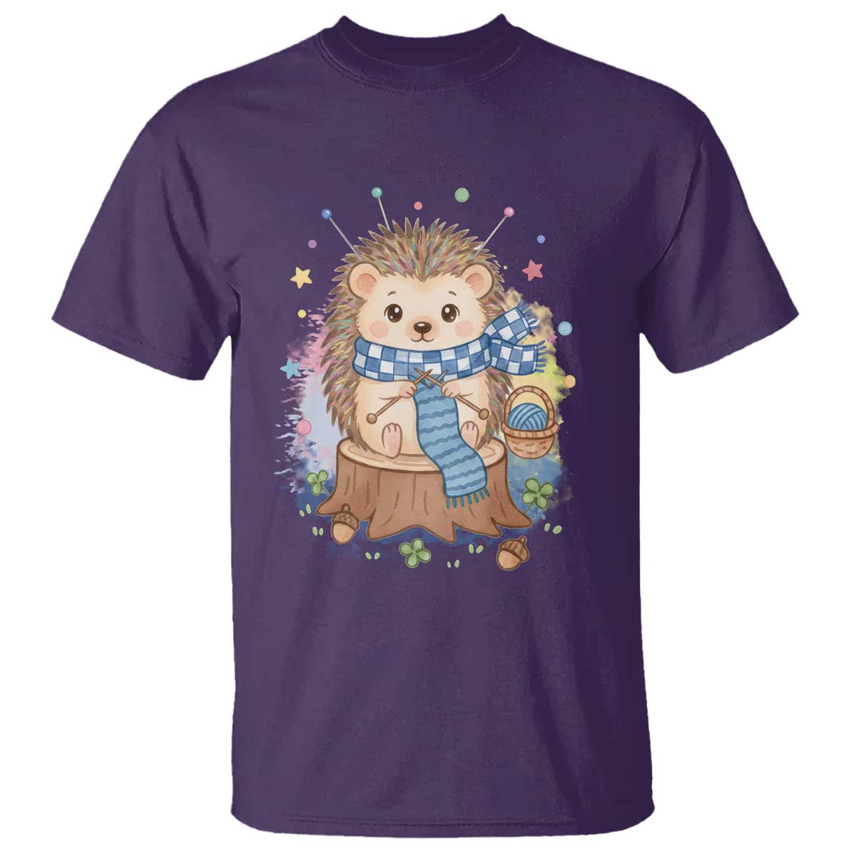 Cute Hedgehog Knitting T Shirt Gift For Crocheter - Wonder Print Shop