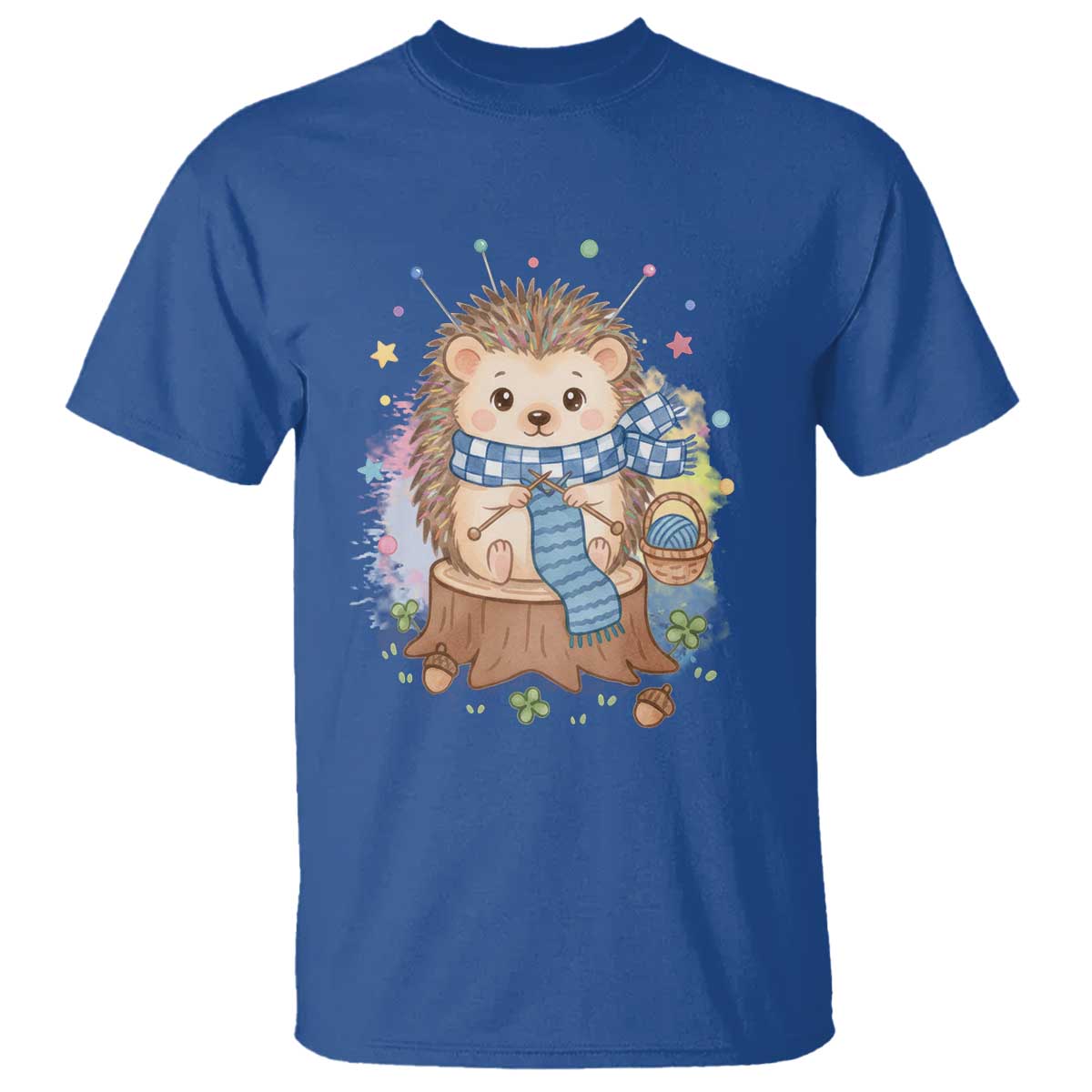 Cute Hedgehog Knitting T Shirt Gift For Crocheter - Wonder Print Shop