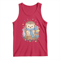 Cute Hedgehog Knitting Tank Top Gift For Crocheter - Wonder Print Shop