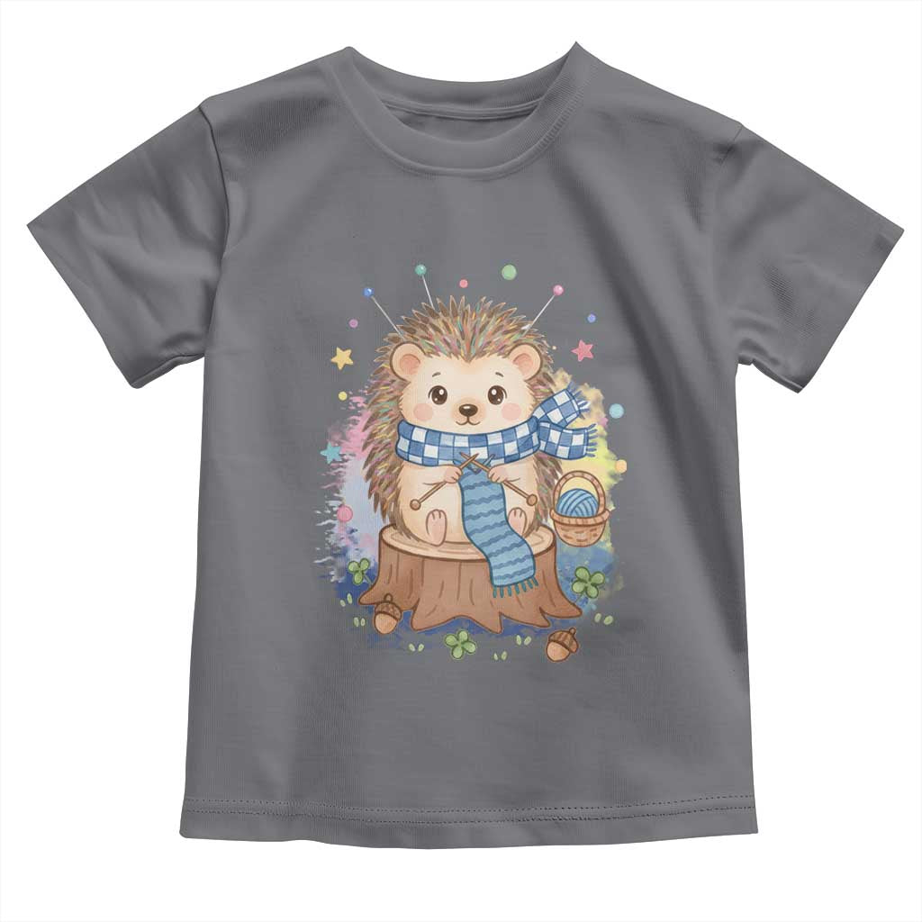 Cute Hedgehog Knitting Toddler T Shirt Gift For Crocheter - Wonder Print Shop
