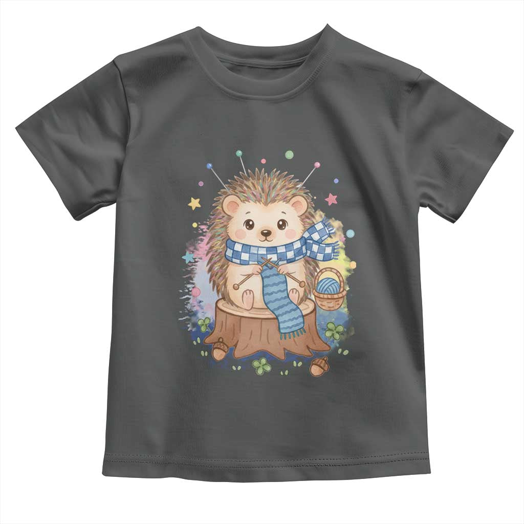 Cute Hedgehog Knitting Toddler T Shirt Gift For Crocheter - Wonder Print Shop