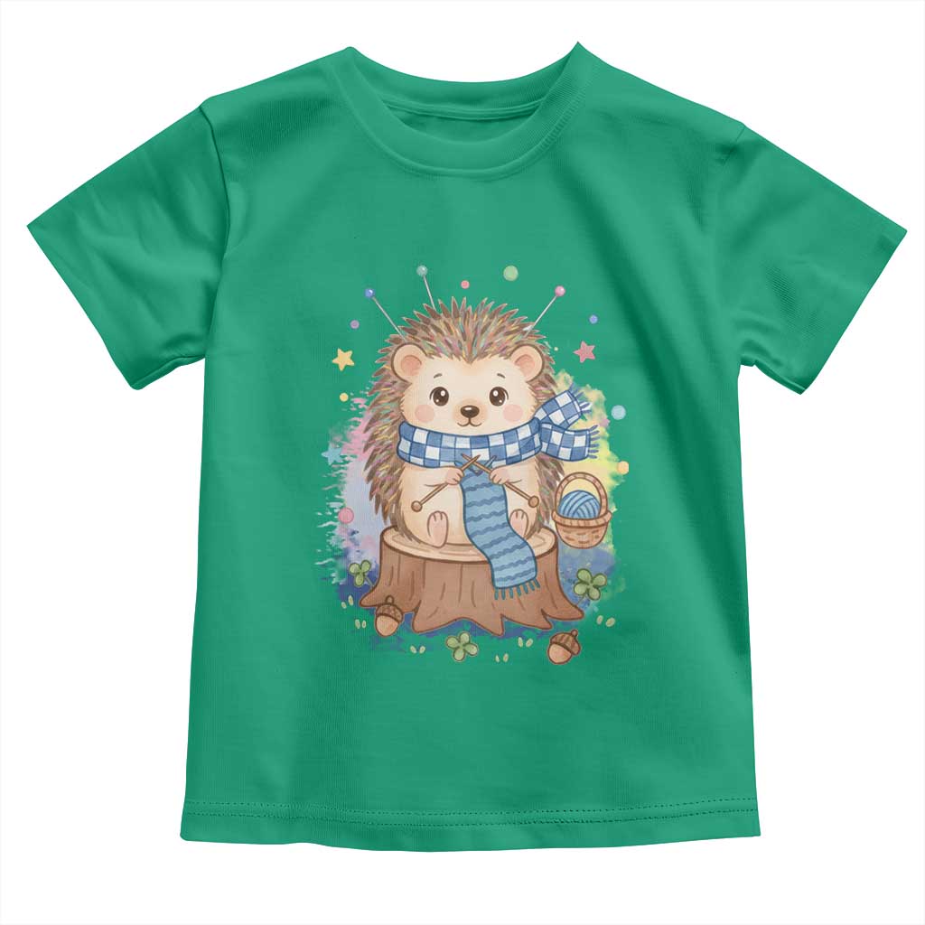 Cute Hedgehog Knitting Toddler T Shirt Gift For Crocheter - Wonder Print Shop