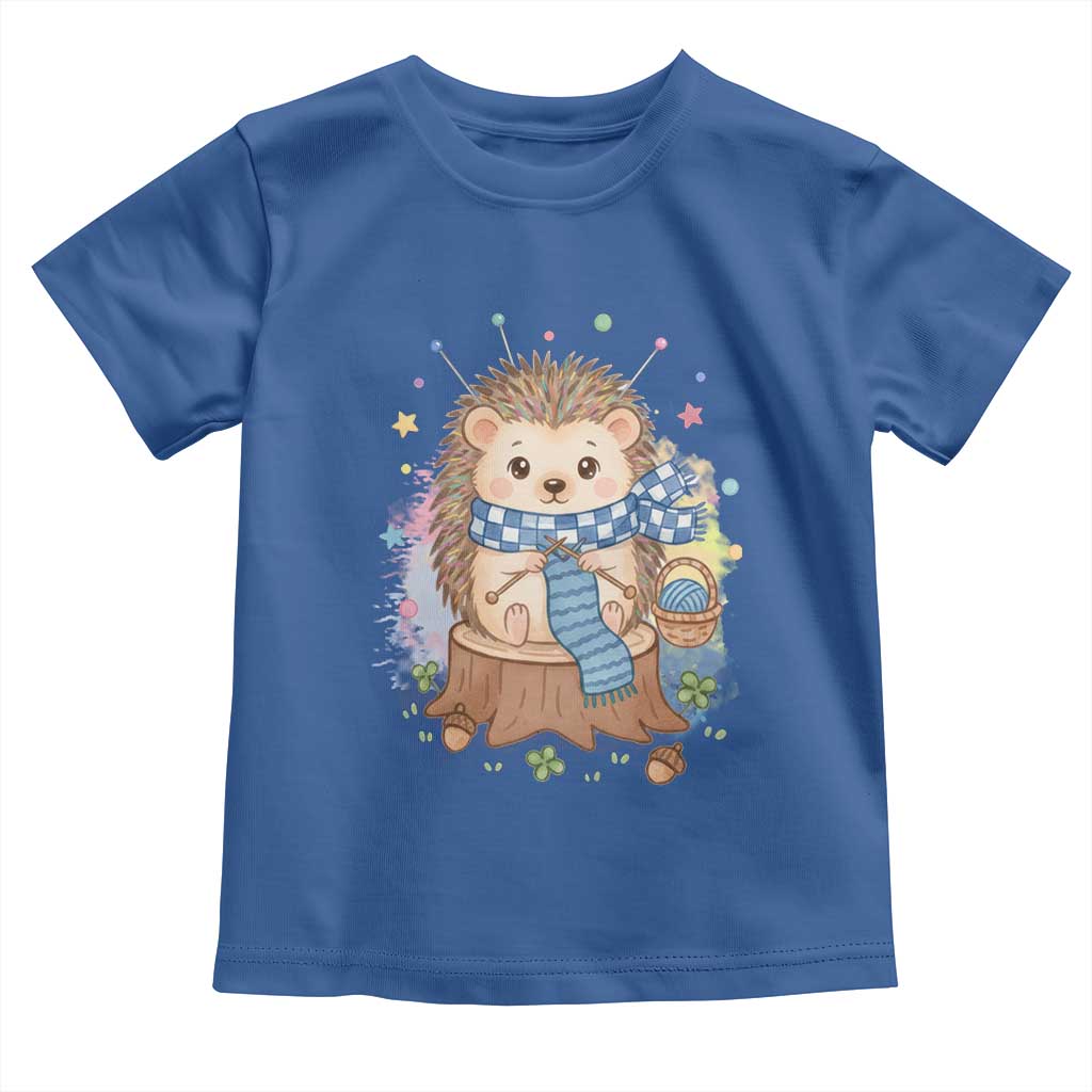 Cute Hedgehog Knitting Toddler T Shirt Gift For Crocheter - Wonder Print Shop