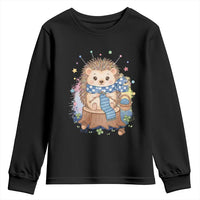 Cute Hedgehog Knitting Youth Sweatshirt Gift For Crocheter - Wonder Print Shop