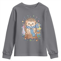 Cute Hedgehog Knitting Youth Sweatshirt Gift For Crocheter - Wonder Print Shop
