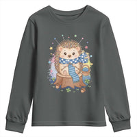 Cute Hedgehog Knitting Youth Sweatshirt Gift For Crocheter - Wonder Print Shop