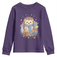Cute Hedgehog Knitting Youth Sweatshirt Gift For Crocheter - Wonder Print Shop