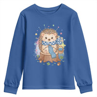 Cute Hedgehog Knitting Youth Sweatshirt Gift For Crocheter - Wonder Print Shop