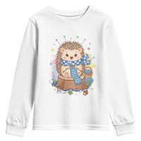 Cute Hedgehog Knitting Youth Sweatshirt Gift For Crocheter - Wonder Print Shop
