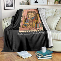 Cute Hedgehog Knitting Throw Blanket Christmas Holiday Gift - Wonder Print Shop