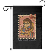 Cute Hedgehog Knitting Garden Flag Christmas Holiday Gift - Wonder Print Shop