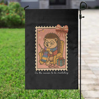 Cute Hedgehog Knitting Garden Flag Christmas Holiday Gift - Wonder Print Shop