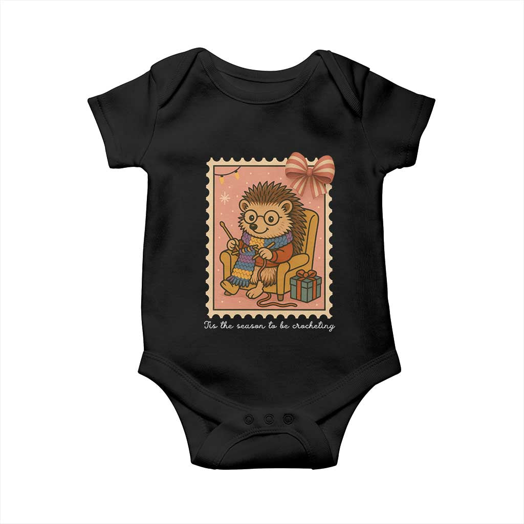 Cute Hedgehog Knitting Baby Onesie Christmas Holiday Gift - Wonder Print Shop