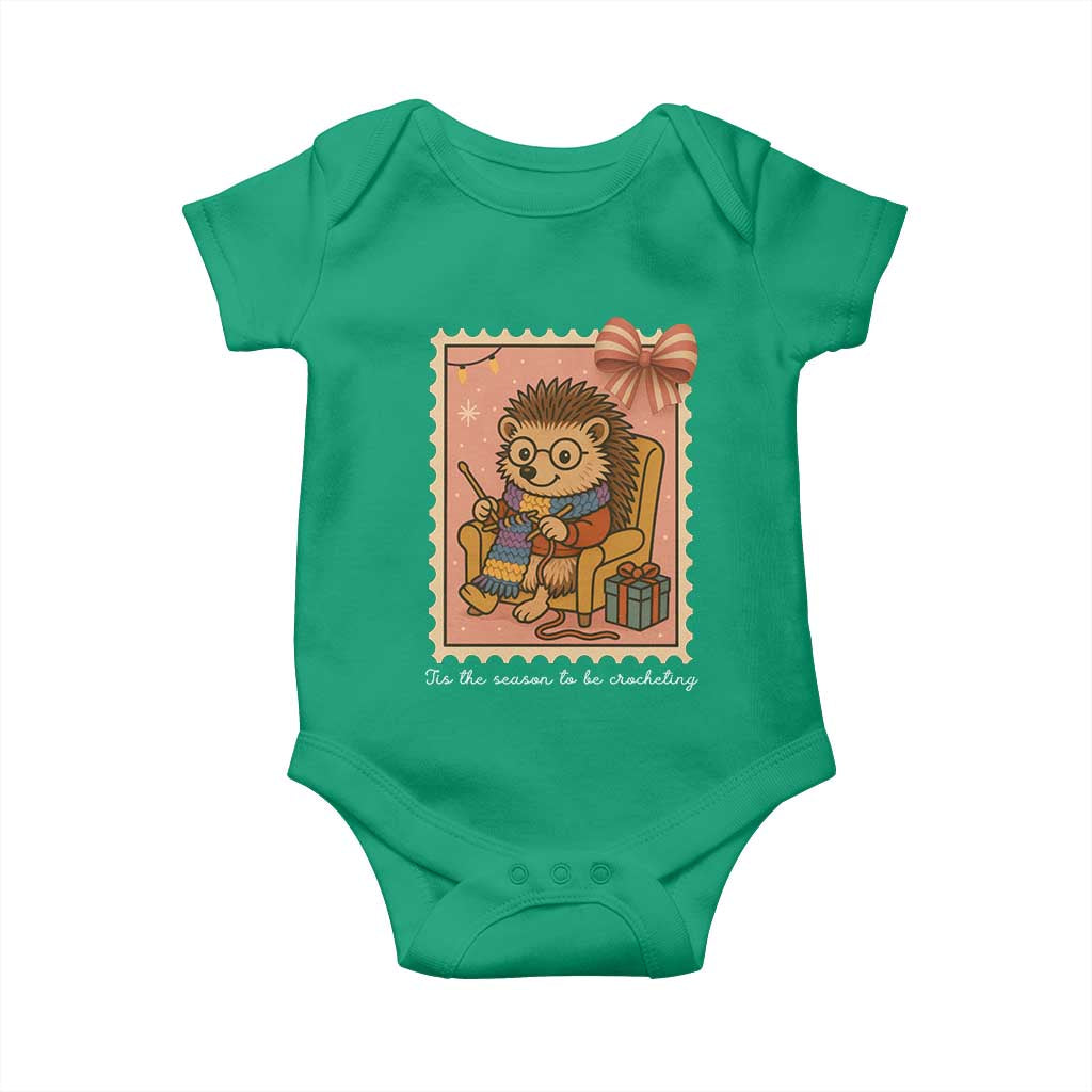 Cute Hedgehog Knitting Baby Onesie Christmas Holiday Gift - Wonder Print Shop