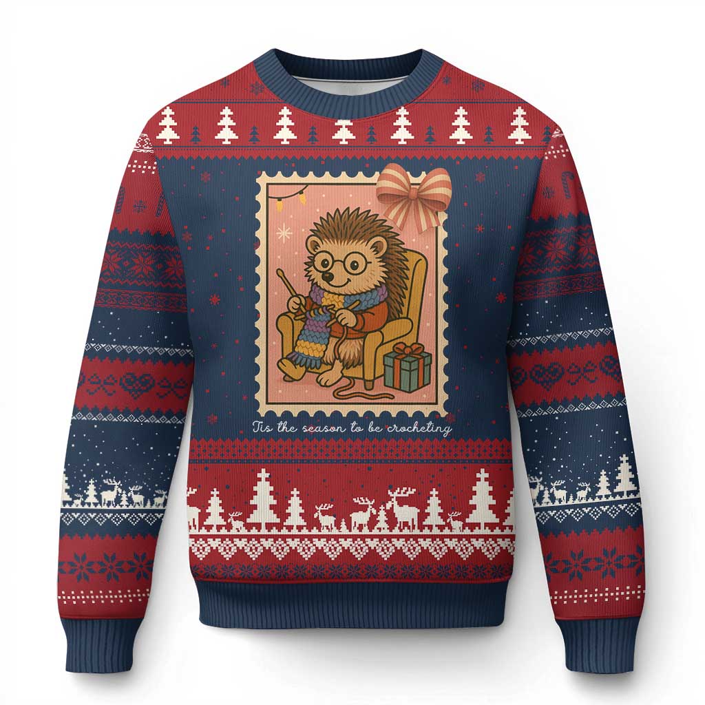 Cute Hedgehog Knitting Ugly Christmas Sweater Xmas Holiday Gift - Wonder Print Shop