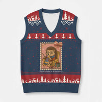 Cute Hedgehog Knitting V-Neck Knit Sweater Vest Xmas Holiday Gift - Wonder Print Shop