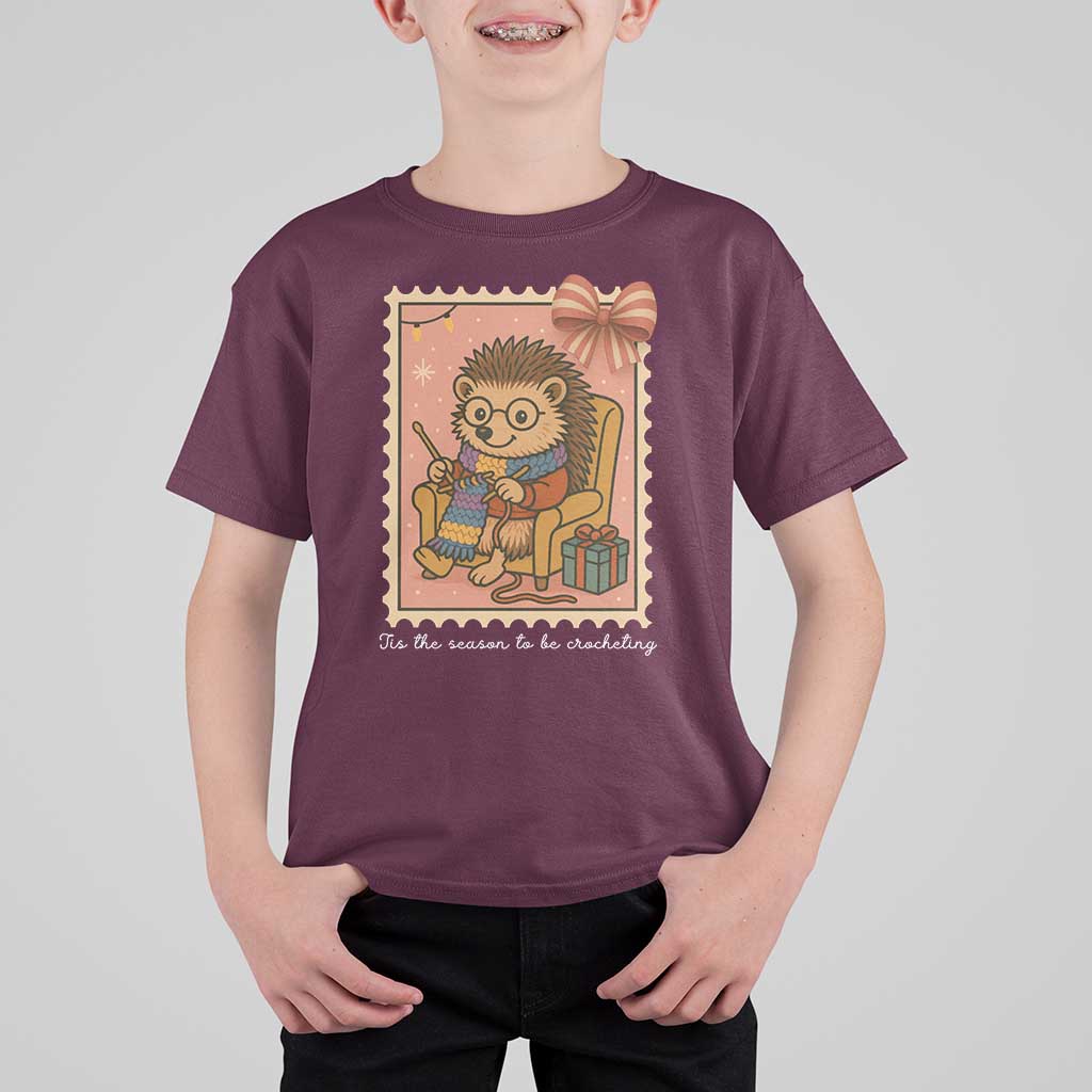 Cute Hedgehog Knitting T Shirt For Kid Christmas Holiday Gift - Wonder Print Shop