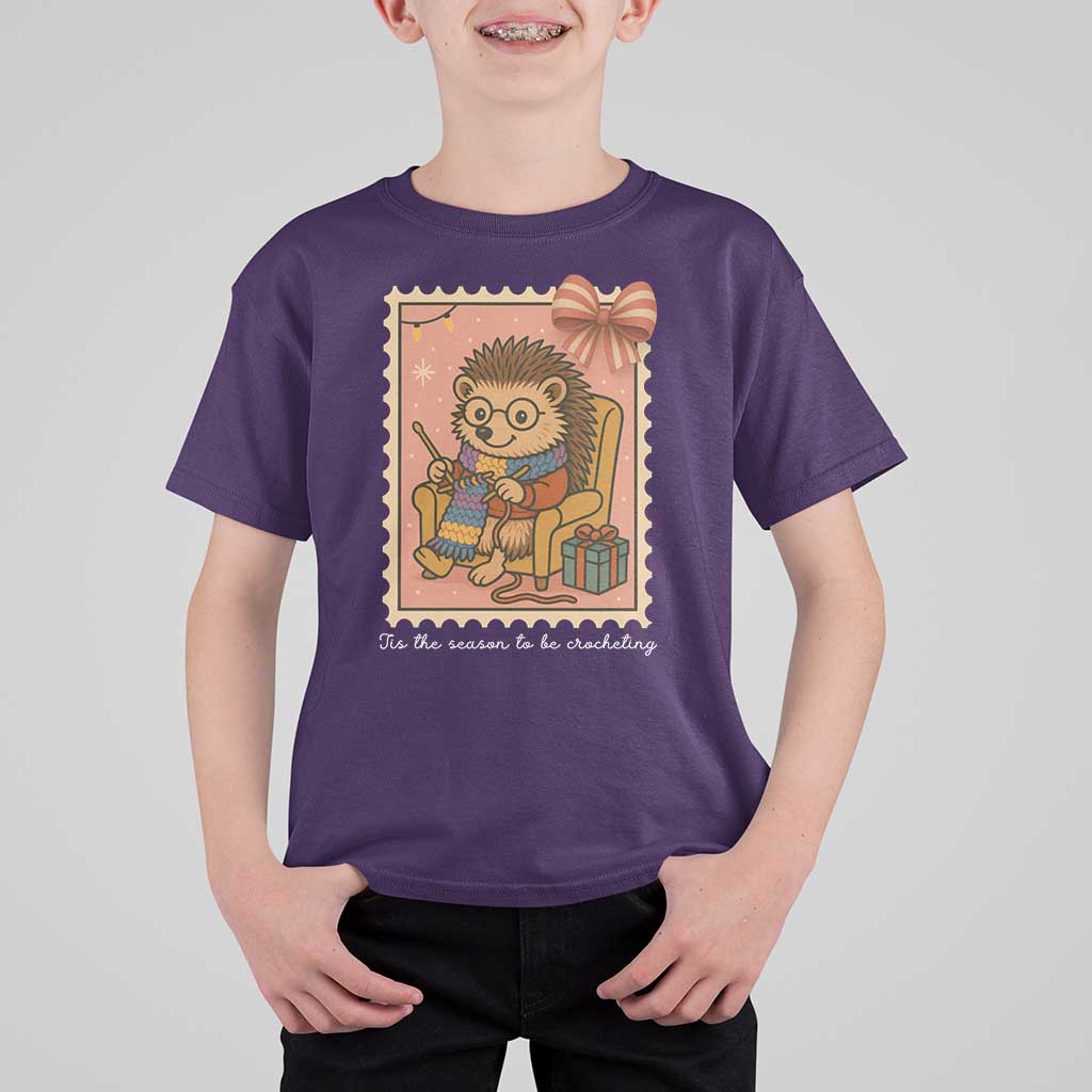 Cute Hedgehog Knitting T Shirt For Kid Christmas Holiday Gift - Wonder Print Shop