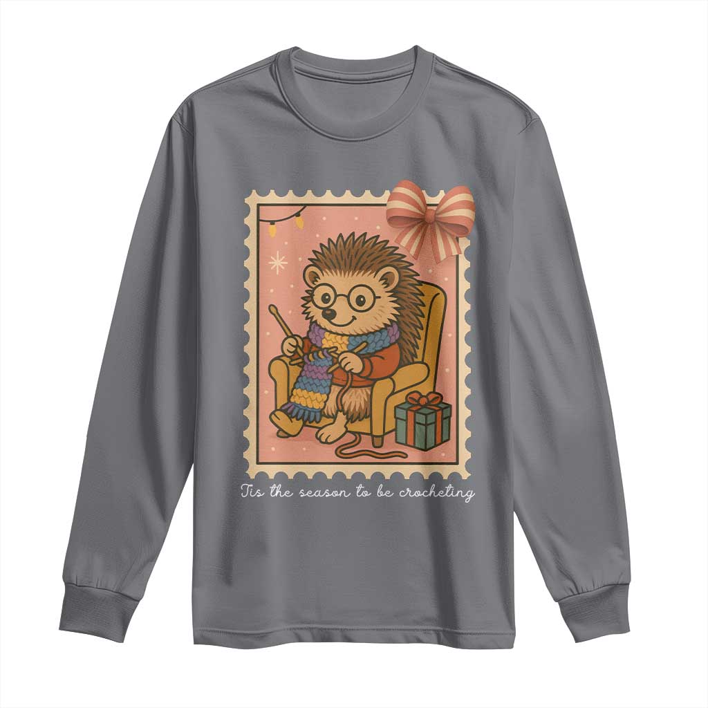 Cute Hedgehog Knitting Long Sleeve Shirt Christmas Holiday Gift - Wonder Print Shop