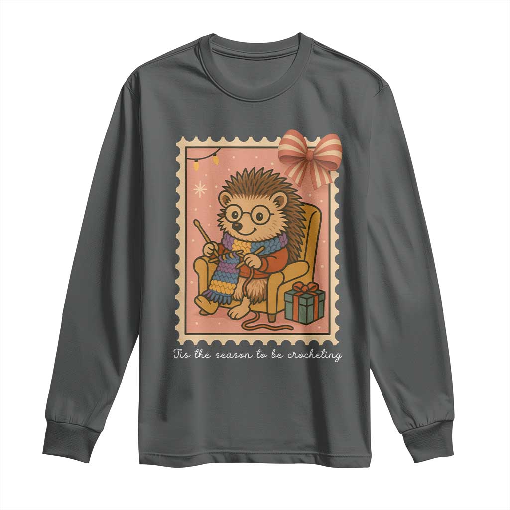 Cute Hedgehog Knitting Long Sleeve Shirt Christmas Holiday Gift - Wonder Print Shop