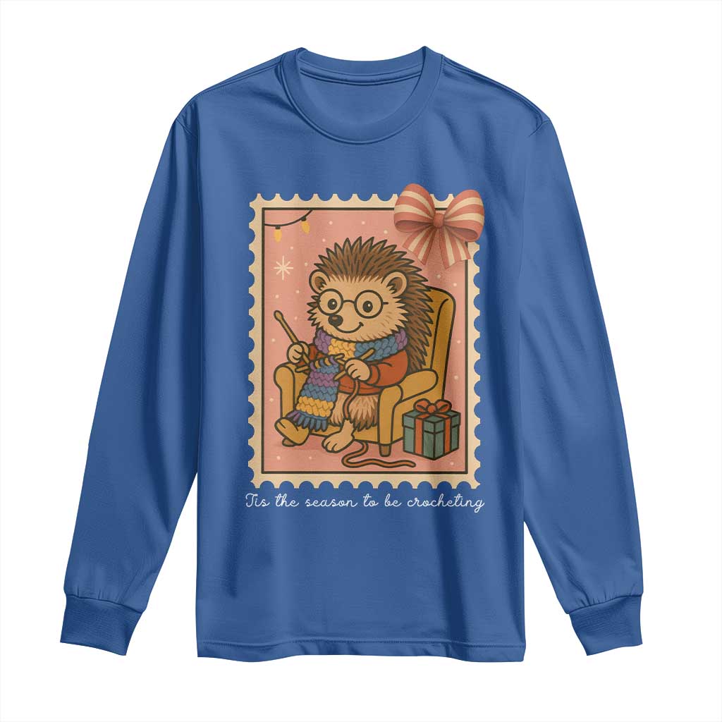 Cute Hedgehog Knitting Long Sleeve Shirt Christmas Holiday Gift - Wonder Print Shop