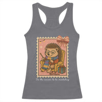 Cute Hedgehog Knitting Racerback Tank Top Christmas Holiday Gift - Wonder Print Shop
