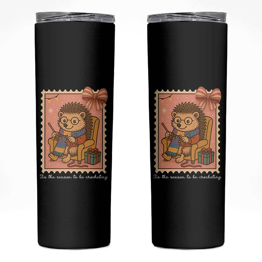 Cute Hedgehog Knitting Skinny Tumbler Christmas Holiday Gift - Wonder Print Shop