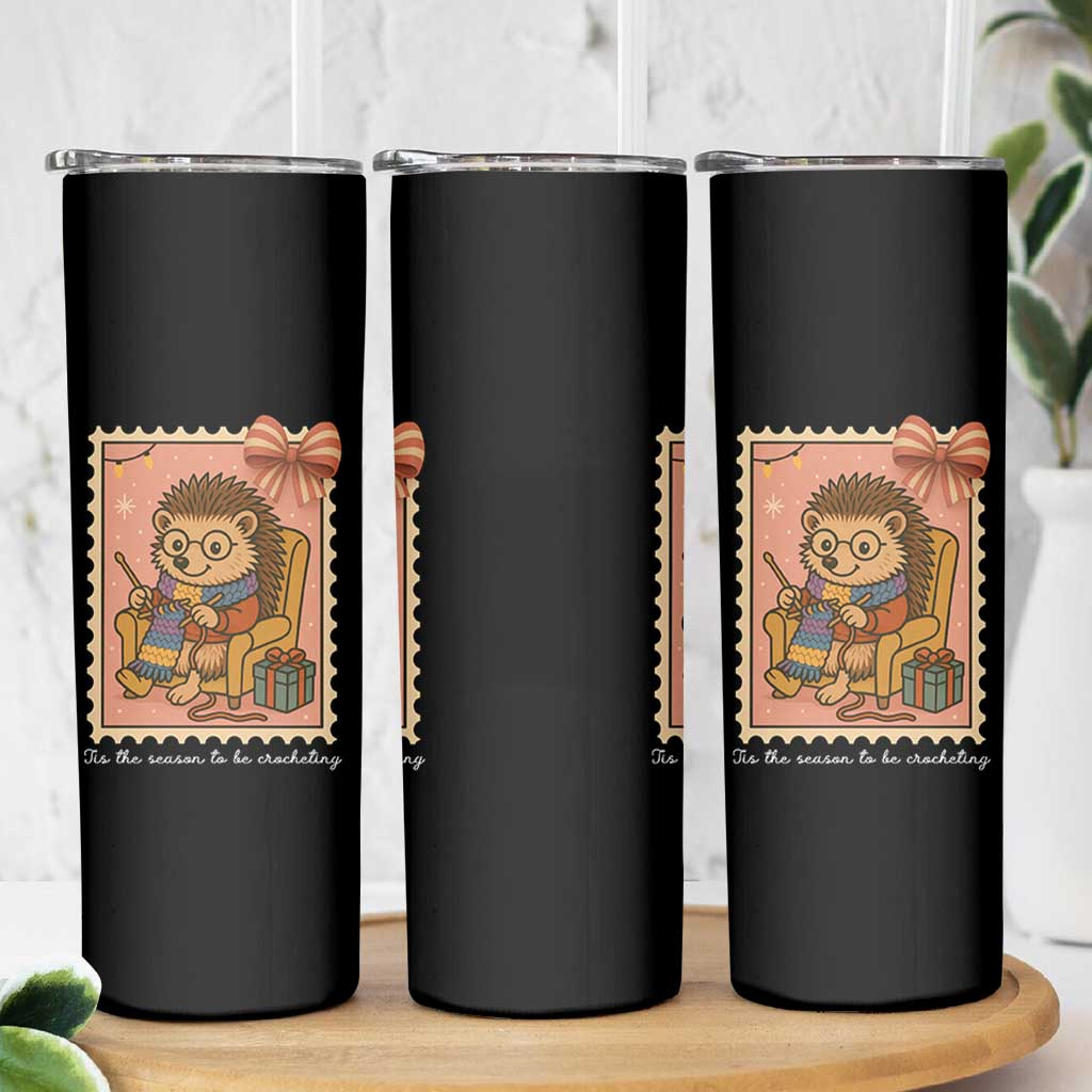 Cute Hedgehog Knitting Skinny Tumbler Christmas Holiday Gift - Wonder Print Shop