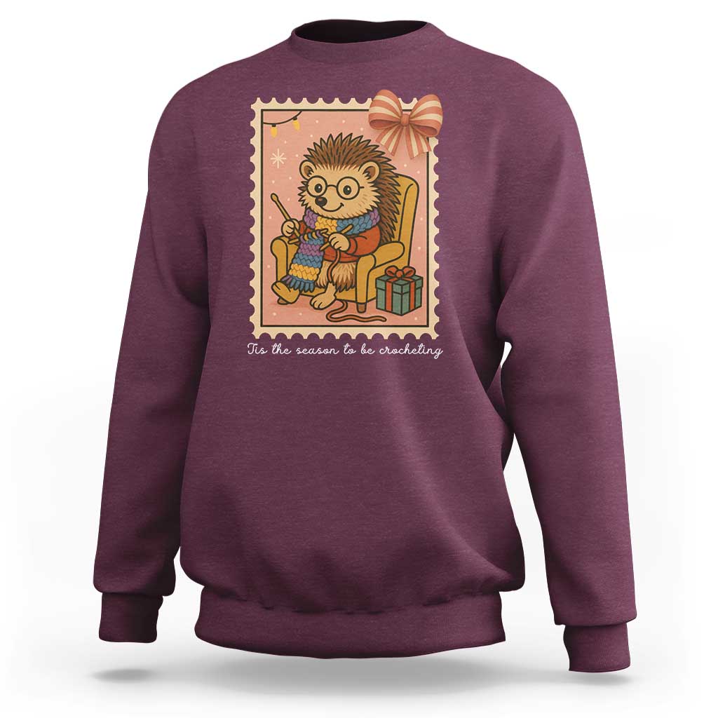 Cute Hedgehog Knitting Sweatshirt Christmas Holiday Gift - Wonder Print Shop