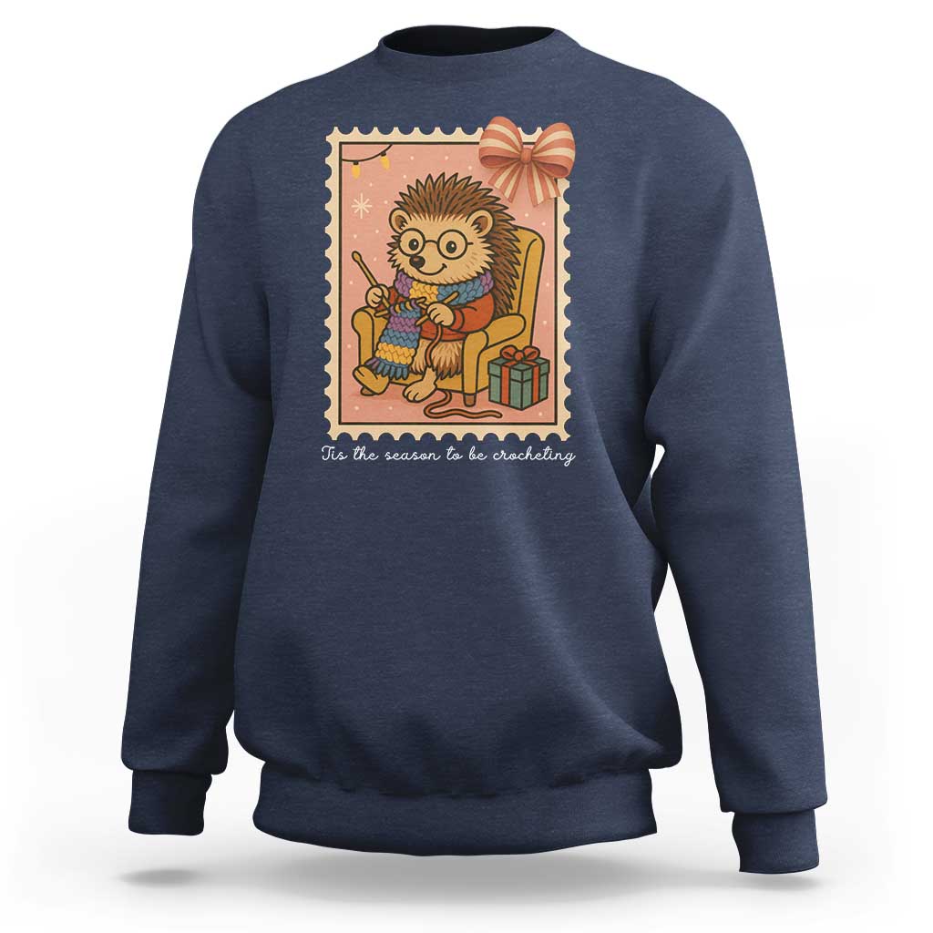 Cute Hedgehog Knitting Sweatshirt Christmas Holiday Gift - Wonder Print Shop
