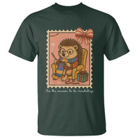 Cute Hedgehog Knitting T Shirt Christmas Holiday Gift - Wonder Print Shop