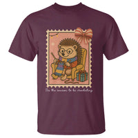 Cute Hedgehog Knitting T Shirt Christmas Holiday Gift - Wonder Print Shop