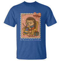 Cute Hedgehog Knitting T Shirt Christmas Holiday Gift - Wonder Print Shop