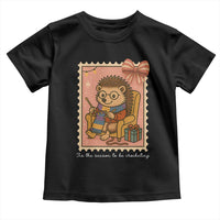 Cute Hedgehog Knitting Toddler T Shirt Christmas Holiday Gift - Wonder Print Shop