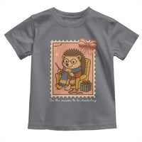 Cute Hedgehog Knitting Toddler T Shirt Christmas Holiday Gift - Wonder Print Shop