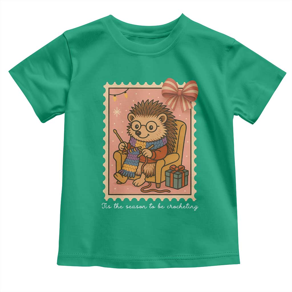Cute Hedgehog Knitting Toddler T Shirt Christmas Holiday Gift - Wonder Print Shop