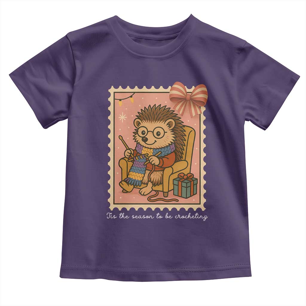 Cute Hedgehog Knitting Toddler T Shirt Christmas Holiday Gift - Wonder Print Shop