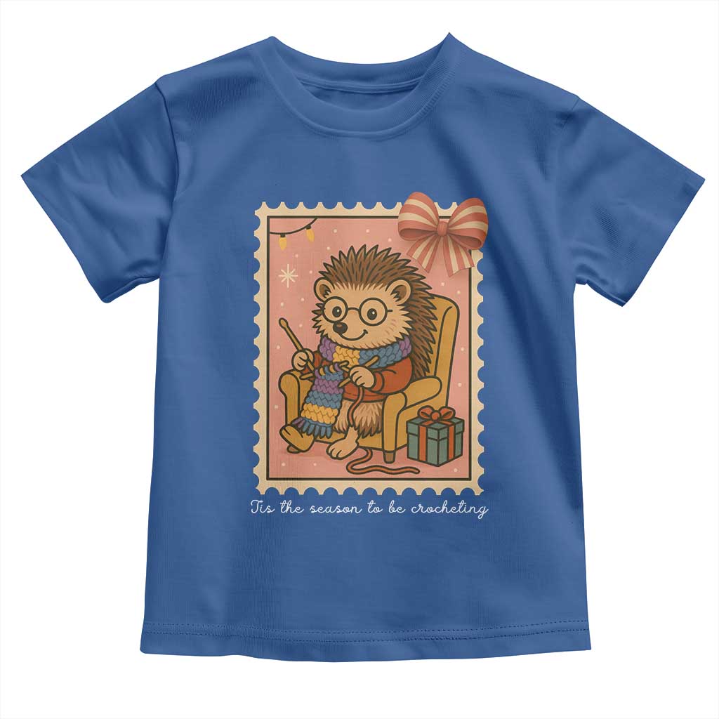 Cute Hedgehog Knitting Toddler T Shirt Christmas Holiday Gift - Wonder Print Shop