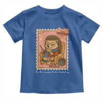 Cute Hedgehog Knitting Toddler T Shirt Christmas Holiday Gift - Wonder Print Shop
