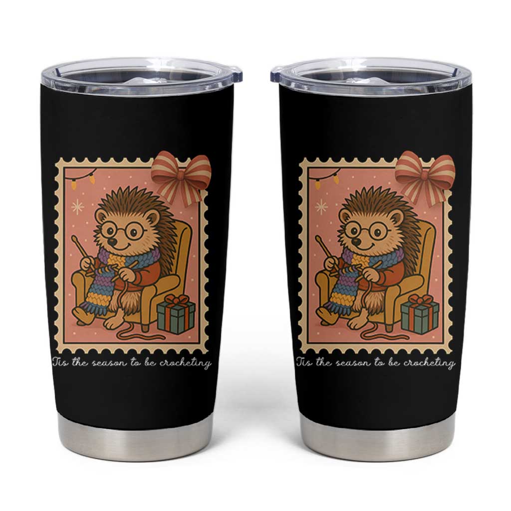 Cute Hedgehog Knitting Tumbler Cup Christmas Holiday Gift - Wonder Print Shop