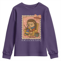 Cute Hedgehog Knitting Youth Sweatshirt Christmas Holiday Gift - Wonder Print Shop