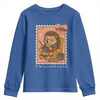 Cute Hedgehog Knitting Youth Sweatshirt Christmas Holiday Gift - Wonder Print Shop
