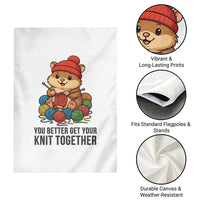 Cute Hamster Knitting Garden Flag You Better Get Your Knit Together - Wonder Print Shop