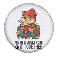 Cute Hamster Knitting Spare Tire Cover You Better Get Your Knit Together - Wonder Print Shop