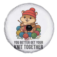 Cute Hamster Knitting Spare Tire Cover You Better Get Your Knit Together - Wonder Print Shop