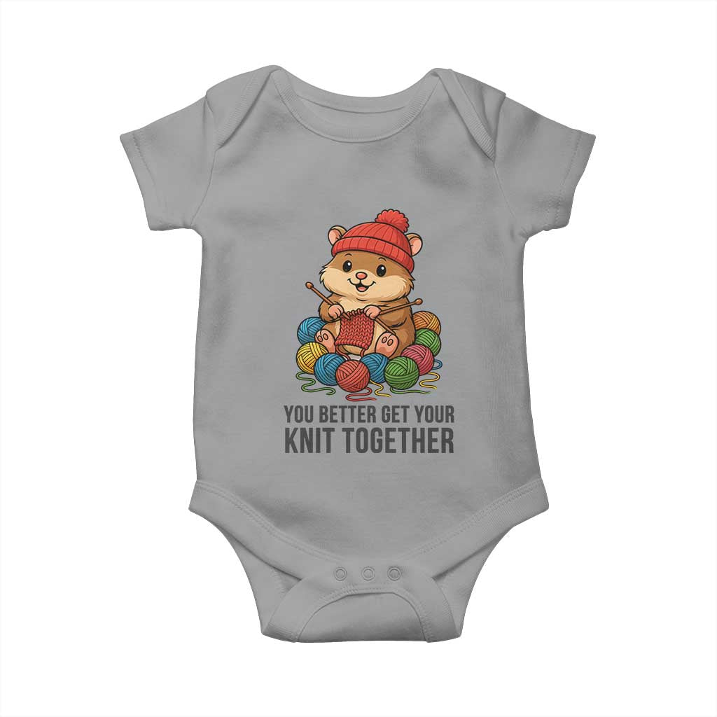 Cute Hamster Knitting Baby Onesie You Better Get Your Knit Together - Wonder Print Shop